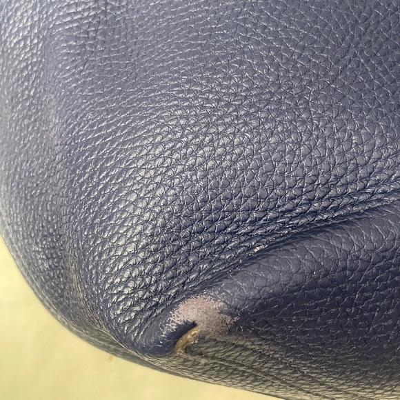 Large Annabel Ingall Blue Leather Tote Shoulder Bag Handbag - Picture 9 of 11